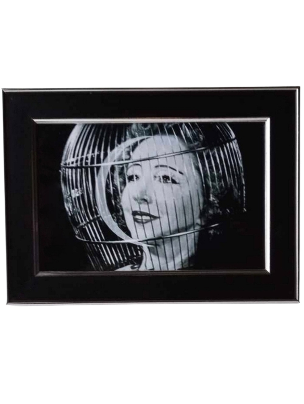Vintage weird strange woman w birdcage on head strange unusual oddity  oddities